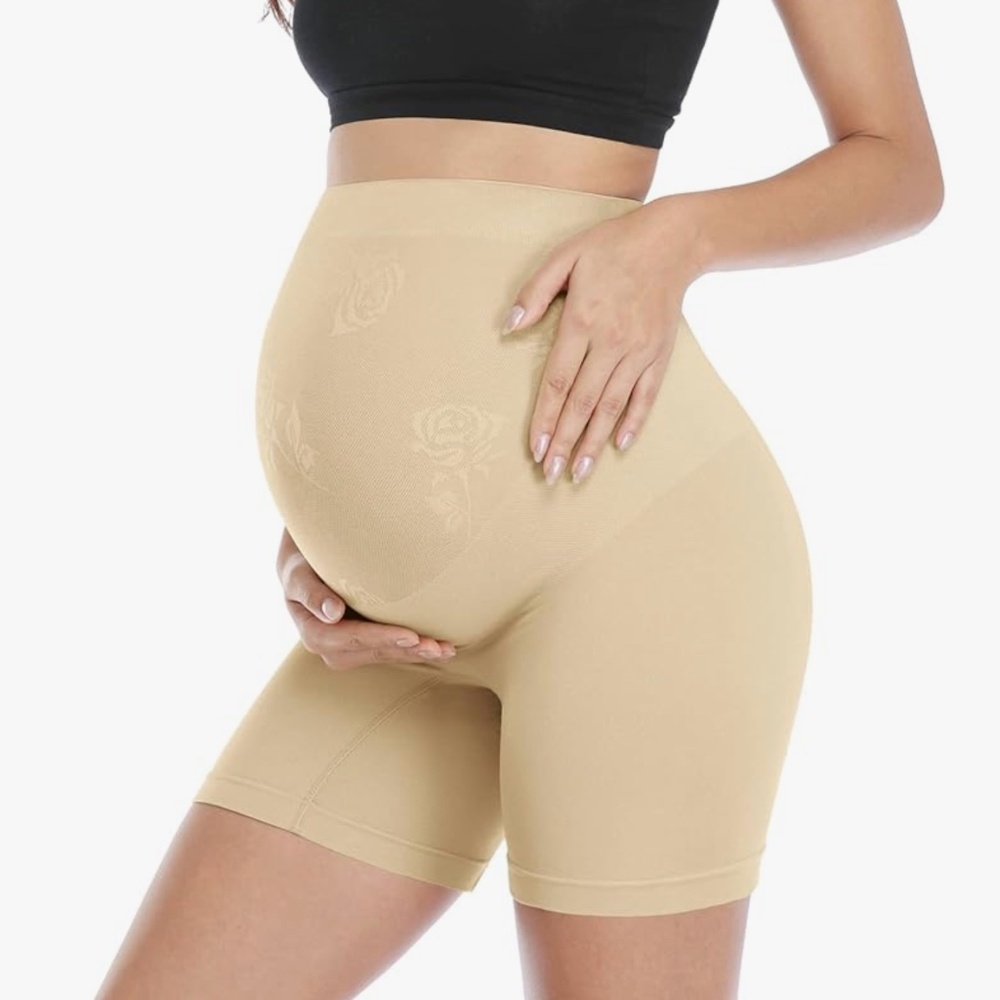 POSHGLAM Maternity Bump Support Shapewear Shorts NWT Light Nude - Size XL